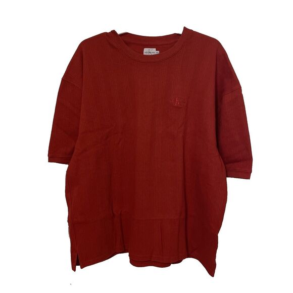 Calvin Klein Vintage Red Knit Shirt Mens Size XXL 2X Cotton Made in USA - Picture 1 of 11